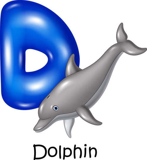 Dolphin and alphabet vector free download