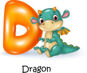 Dragon and alphabet vector