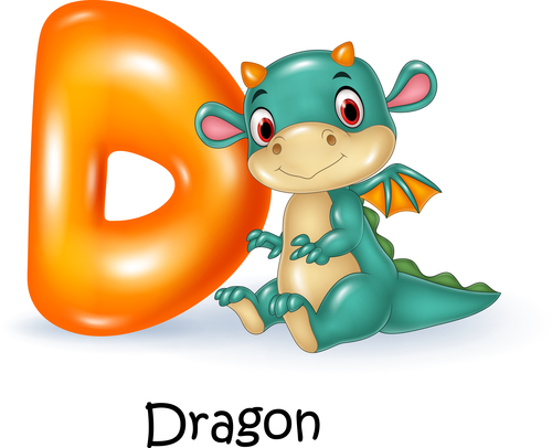 Dragon and alphabet vector