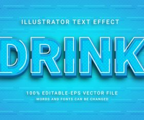 Drink illustrator vector text effect