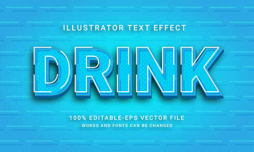 Drink illustrator vector text effect