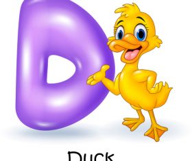 Duck and alphabet vector