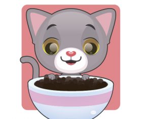 Eating cat food vector