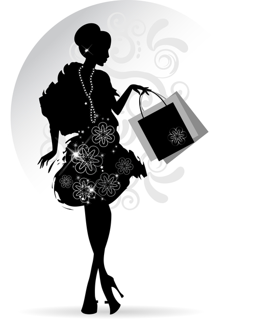 Elegant female silhouette vector