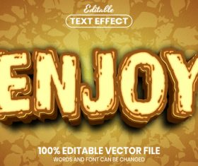 Enjoy font style editable text effect vector