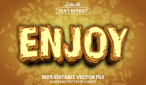 Enjoy font style editable text effect vector