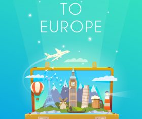 Escape to europe illustration vector