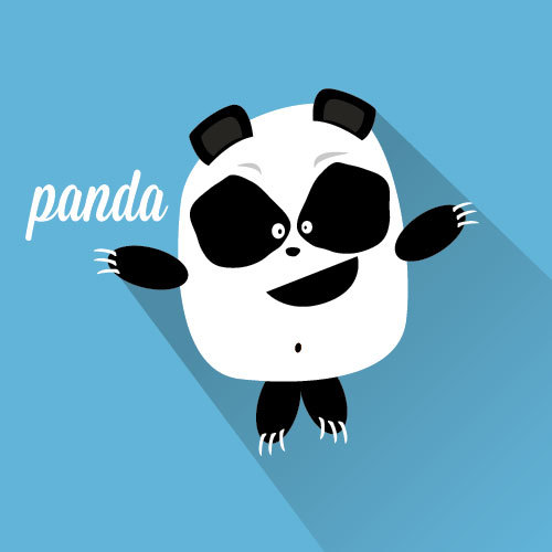 Exaggerated panda icon vector