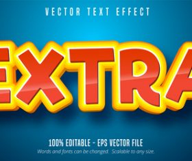 Extra editable font effect text vector