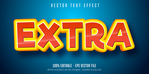 Extra editable font effect text vector