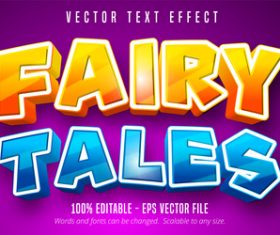 Fairy tales editable font effect text vector
