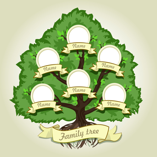 Family tree for vignettes and photo in vector