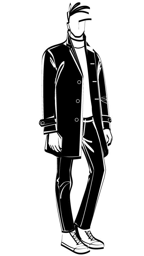 Fashion male sketch vector