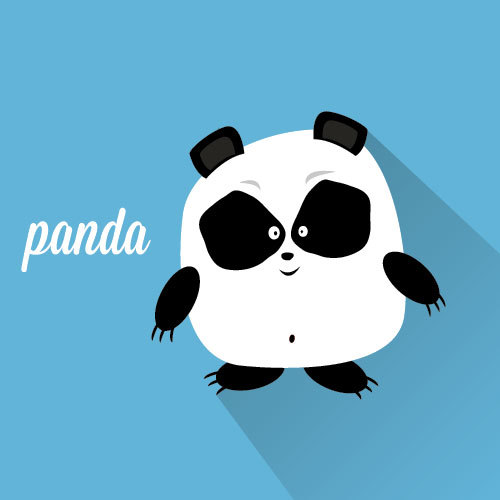 Fat panda icon vector