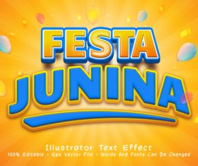 Festa 3d editable text style effect vector
