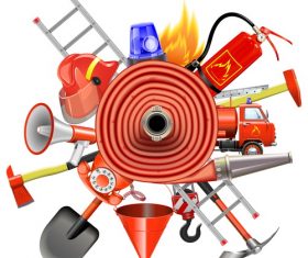 Fire prevention concept with firehose vector