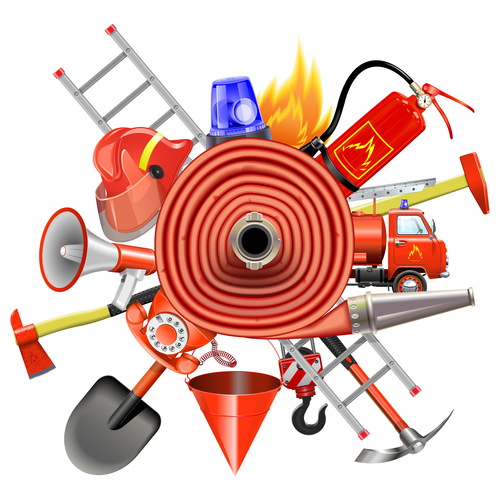 Fire prevention concept with firehose vector