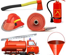 Fire prevention icons vector