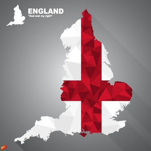 Flag vector on map of England