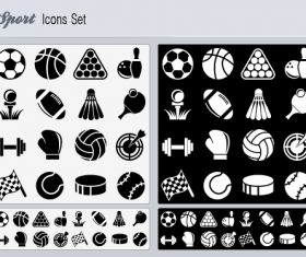 Flat Icon set sport vector