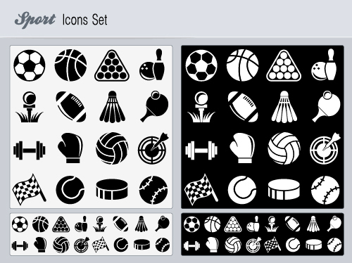 Flat Icon set sport vector