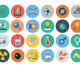 Flat science icons vector