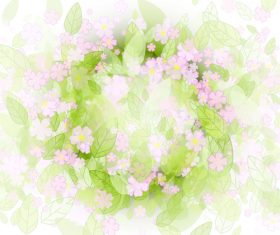 Flower and green leaf vector background