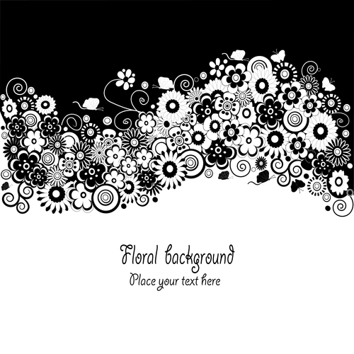 Flower black and white background vector