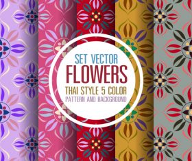Flowers thai style seamless background vector