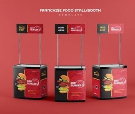 Franchise food stand booth vector