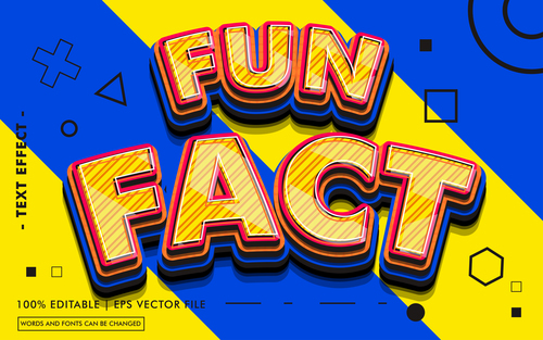 Fun fact editable text style effect vector