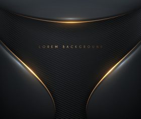 Geometric black gold rim background vector