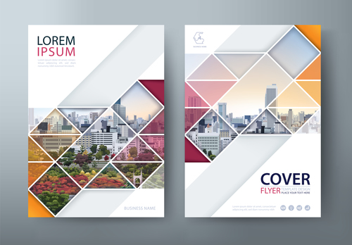 Geometric cover business brochure vector