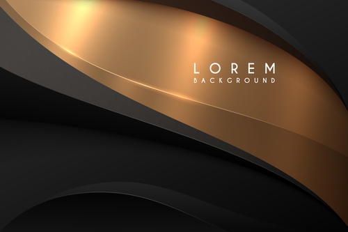 Gold and black luxury vector background