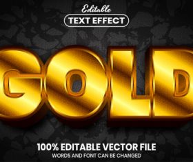 Gold font style editable text effect vector