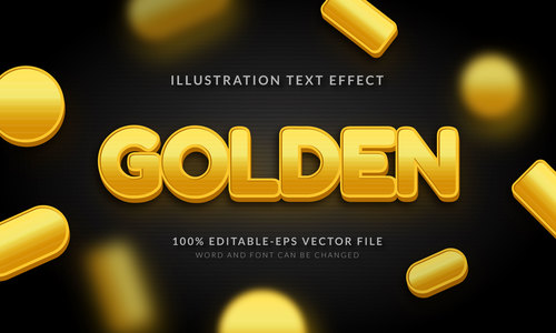 Golden vector text effect