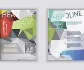 Gray-green A4 size brochure cover vector