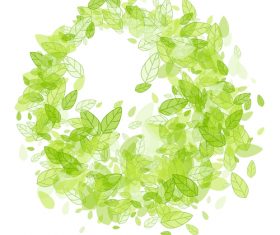 Green leaf frame background vector
