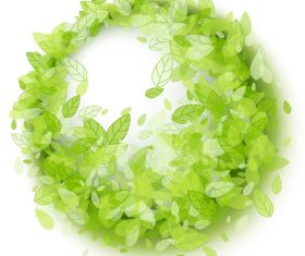 Green leaves wreath vector background