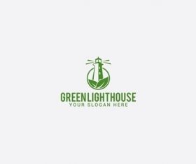 Green lighthouse vector
