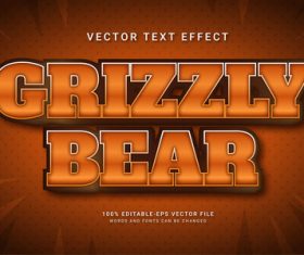 Grizzly bear vector text effect