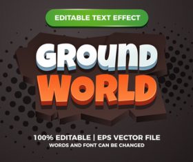Ground world comic text effect vector