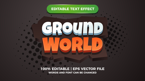 Ground world comic text effect vector