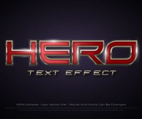 HERO proud editable text style effect vector