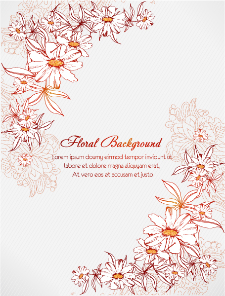 Hand drawn floral background vector