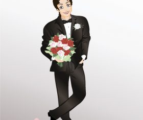 Handsome groom vector