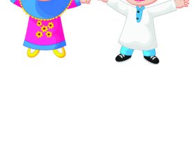 Happy Islamic kids vector