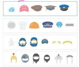 Hats and glasses vector
