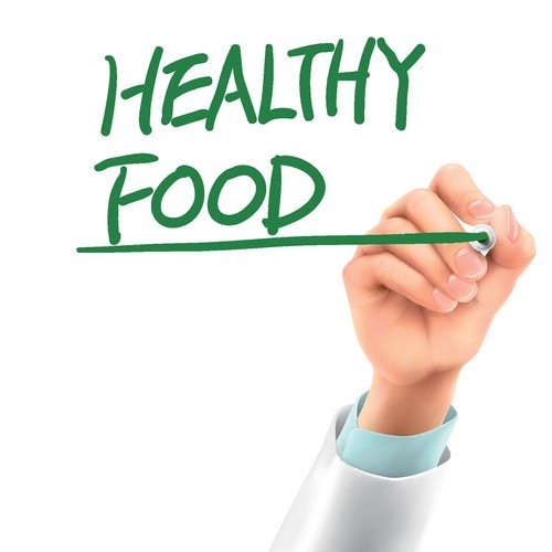 Healthy food doctor advise vector
