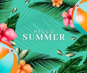 Hello summer greeting card vector